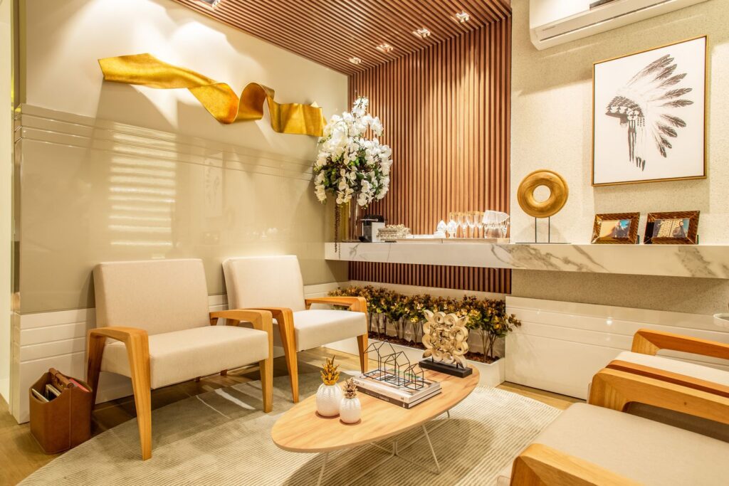 white and brown modern living room interior