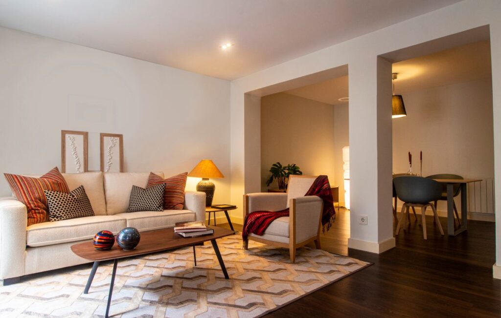 cozy living room with warm light